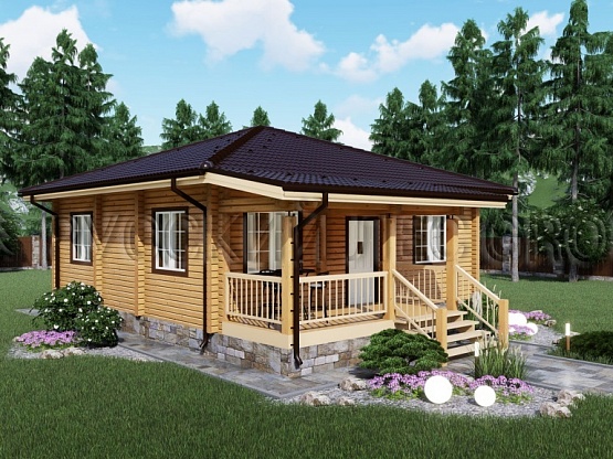Дом из бруса проект АНДРЕАС 84,5м2 9,0х9,0