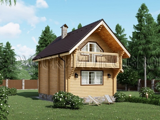 Дом из бруса проект ДОМЕНИКО 76,4м2 6,5x7,5