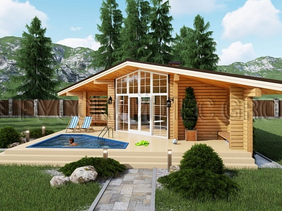 Дом из бруса проект ЭРРЕРА 25,0м2 6,0х6,0