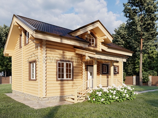 Дом из бревна проект ТОМАН 111,9м2 7,0х8,8