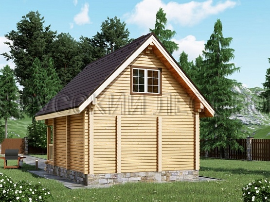 Дом из бруса проект АНРИ-ЧАША 71,32м2 5,5x7,5