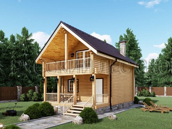 Дом из бруса проект ШЕББИ 80,0м2 5,5х8,0