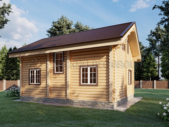 Дом из бревна проект ТОМАН 111,9м2 7,0х8,8