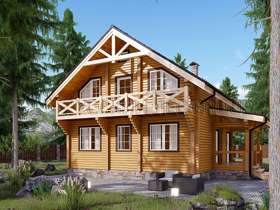 Дом из бруса проект ГАБРИЭЛЬ 127,8м2 8,0х8,0
