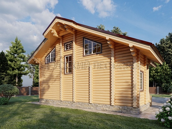 Дом из бревна проект Отто 220,00м2 11,2x11,2