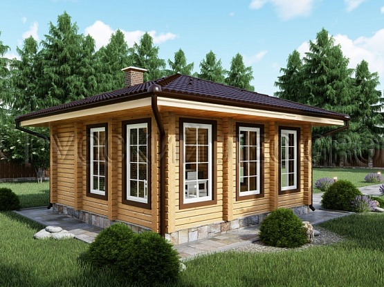 Дом из бруса проект ПИАНО 30,36м2 5,5х5,5