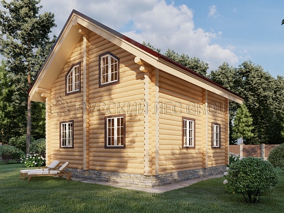 Дом из бревна проект Хризолит 108,5м2 7,65х8,00