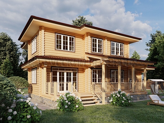 Дом из бревна проект Танге 260,00м2 9,30х10,30