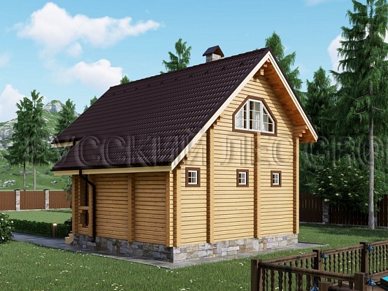 Дом из бруса проект ДОМЕНИКО 76,4м2 6,5x7,5