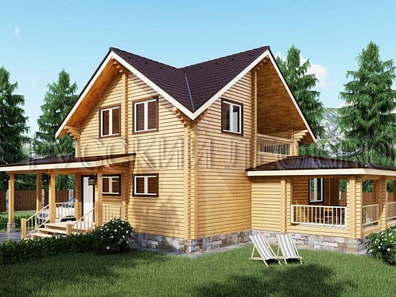 Дом из бруса проект ПЕЛЛИ 141,5м2 7х9,0