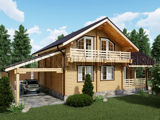 Дом из бруса проект ГАУДИ 231,2м2 9,6х11,3