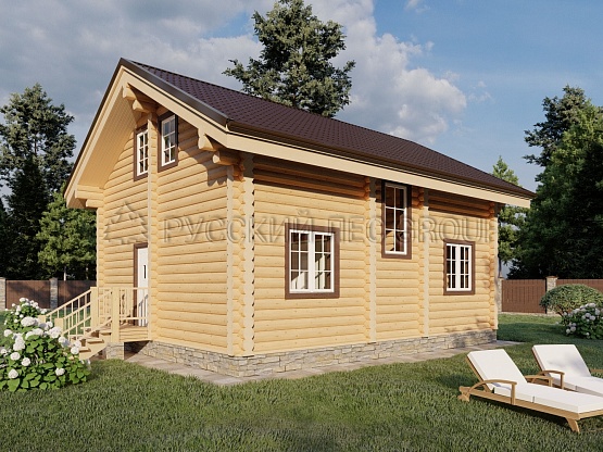 Дом из бревна проект ТОМАН 111,9м2 7,0х8,8