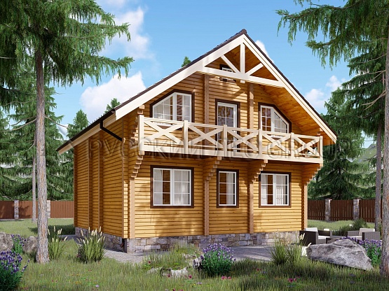Дом из бруса проект ГАБРИЭЛЬ 127,8м2 8,0х8,0