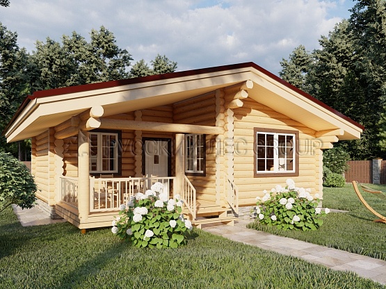 Дом из бревна проект ВАНЭЙК 56,00м2 8,0х7,0
