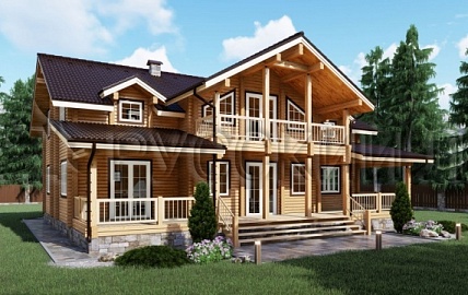 Дом из бруса 15,5 х 15,9, проект - АМЕТИСТ
