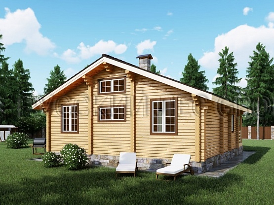 Дом из бруса проект ЛУКАС 88,7м2 9,00х10,50