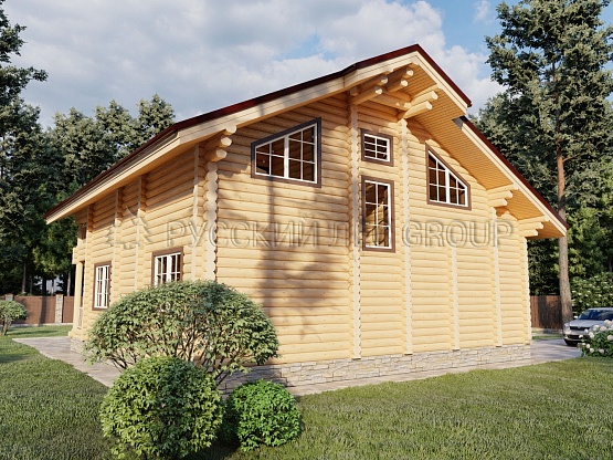 Дом из бревна проект Отто 220,00м2 11,2x11,2