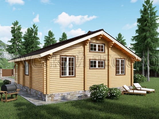 Дом из бруса проект ЛУКАС 88,7м2 9,00х10,50