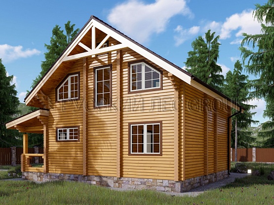 Дом из бруса проект ГАБРИЭЛЬ 127,8м2 8,0х8,0
