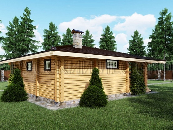 Дом из бруса проект ЭРРЕРА 25,0м2 6,0х6,0