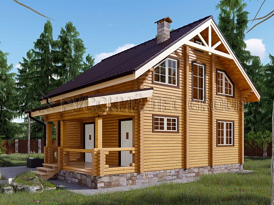 Дом из бруса проект ГАБРИЭЛЬ 127,8м2 8,0х8,0