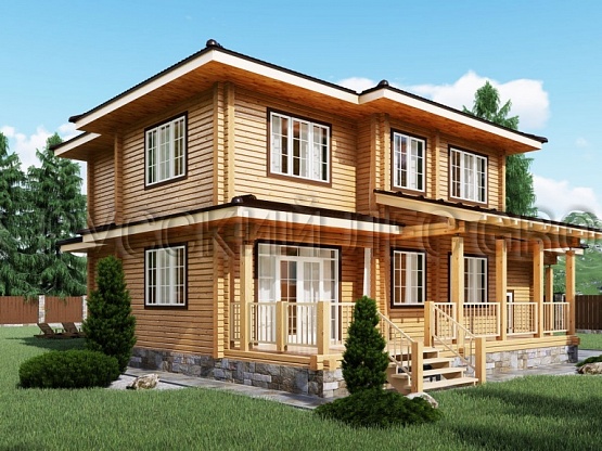 Дом из бруса проект ТАНГЕ 227,0м2 9,30х10,30