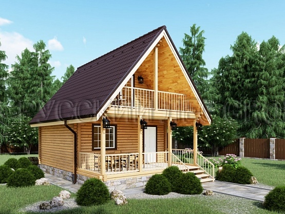 Дом из бруса проект ШАТО 80,0м2 5,5х8,0