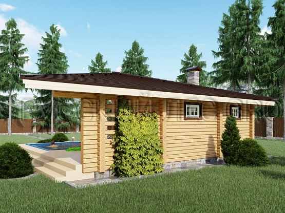 Дом из бруса проект ЭРРЕРА 25,0м2 6,0х6,0