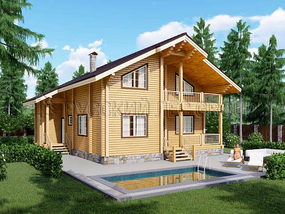 Дом из бруса проект ОТТО 202,3м2 10,6х12,0